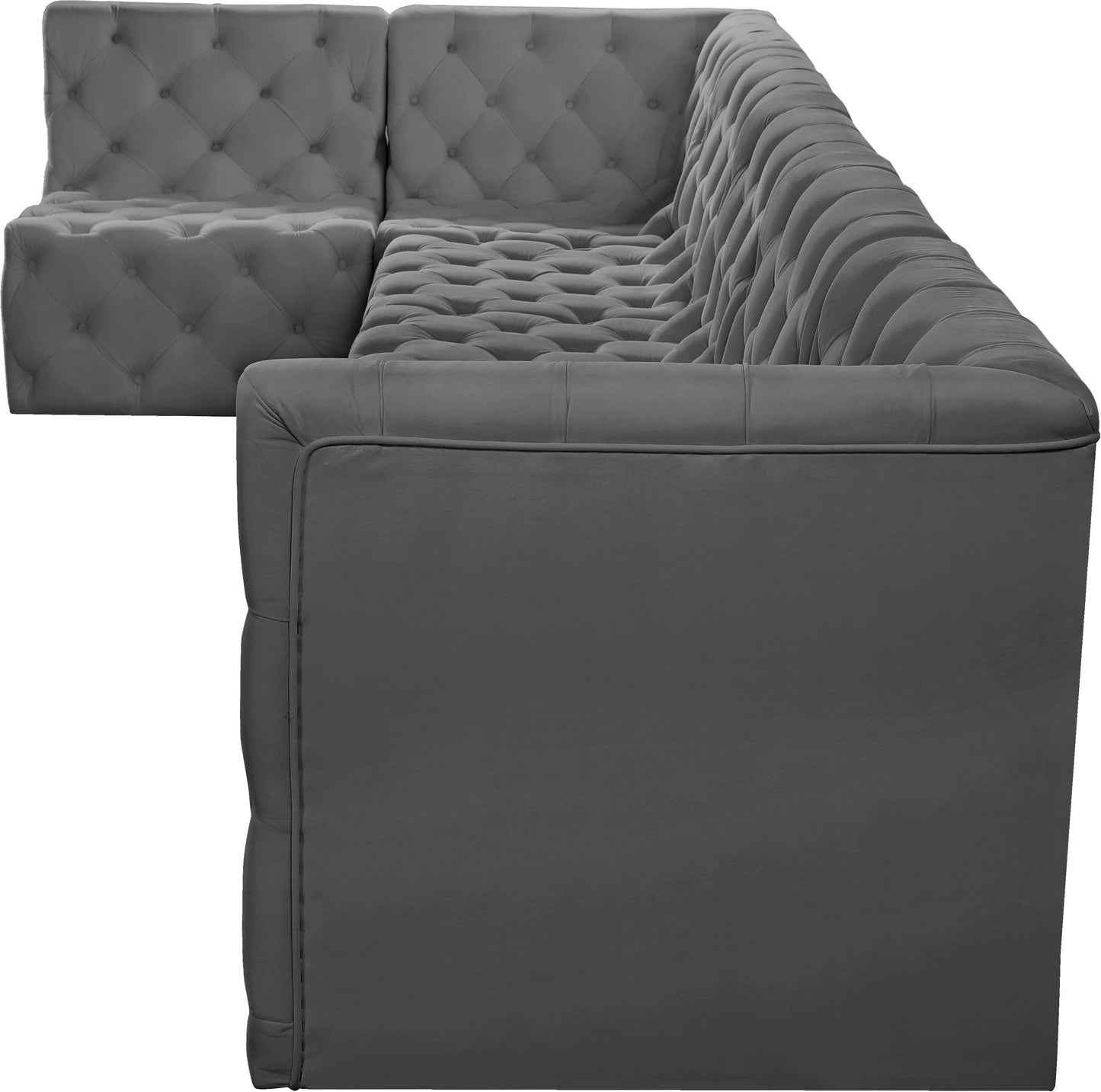 luna grey velvet modular sectional sec6c