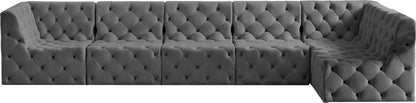 Luna Grey Velvet Modular Sectional Sec6C