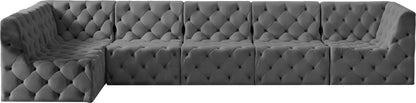 Luna Grey Velvet Modular Sectional Sec6C