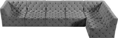 Luna Grey Velvet Modular Sectional Sec6C