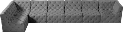 Luna Grey Velvet Modular Sectional Sec7B