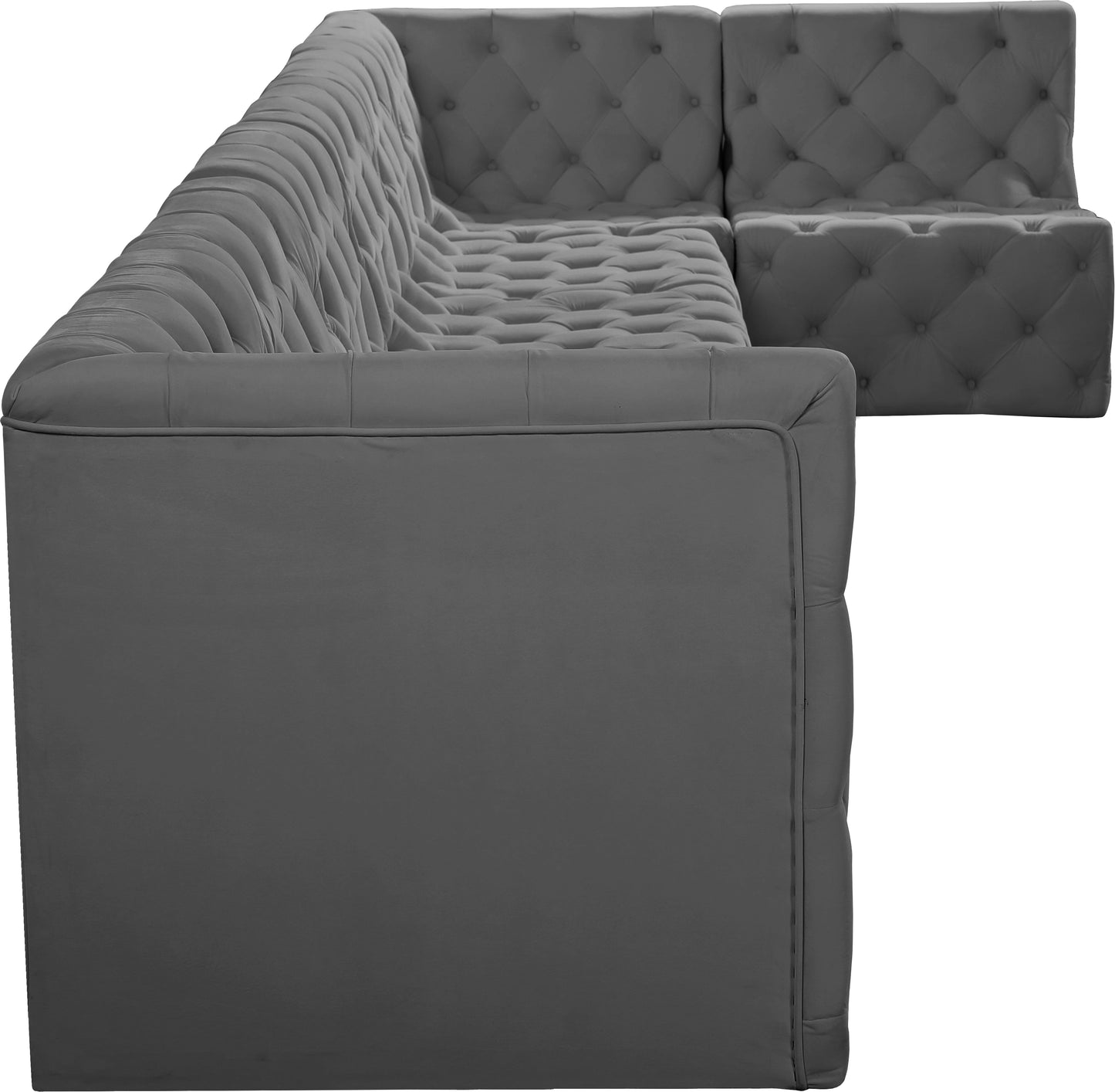 luna grey velvet modular sectional sec7b