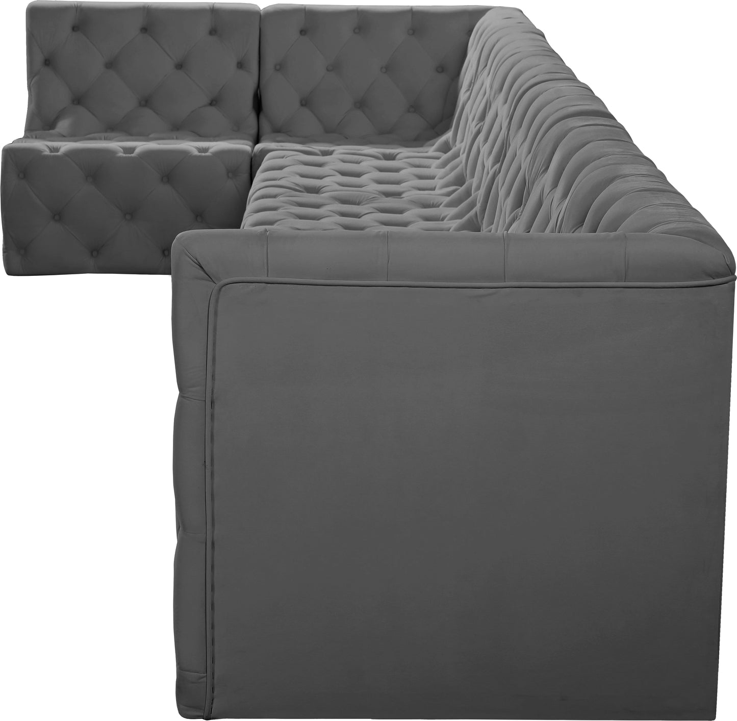 luna grey velvet modular sectional sec7b