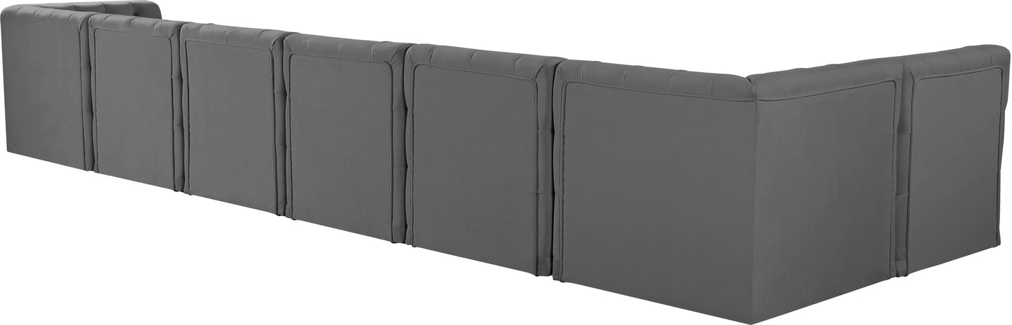 luna grey velvet modular sectional sec7b