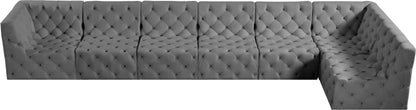 Luna Grey Velvet Modular Sectional Sec7B