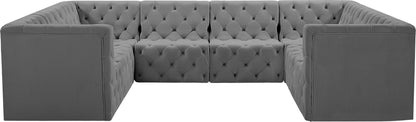 Luna Grey Velvet Modular Sectional Sec8A