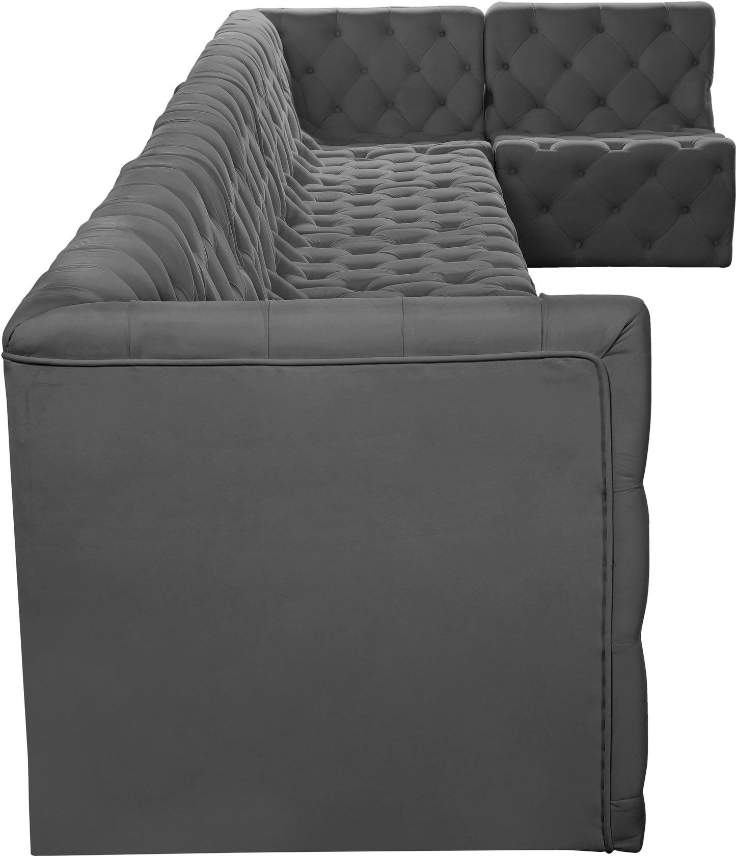 luna grey velvet modular sectional sec8c