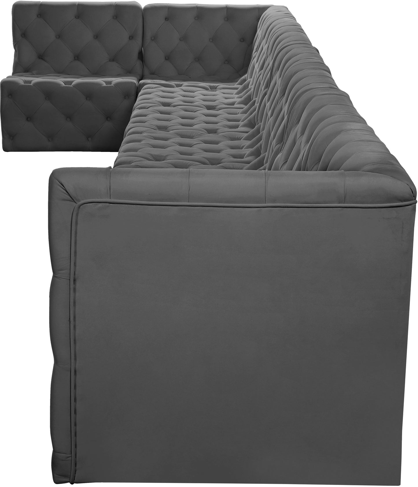 luna grey velvet modular sectional sec8c