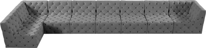 Luna Grey Velvet Modular Sectional Sec8C