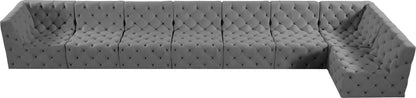 Luna Grey Velvet Modular Sectional Sec8C