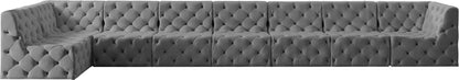 Luna Grey Velvet Modular Sectional Sec8C