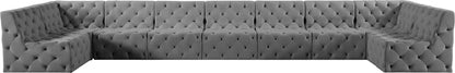 Luna Grey Velvet Modular Sectional Sec9A