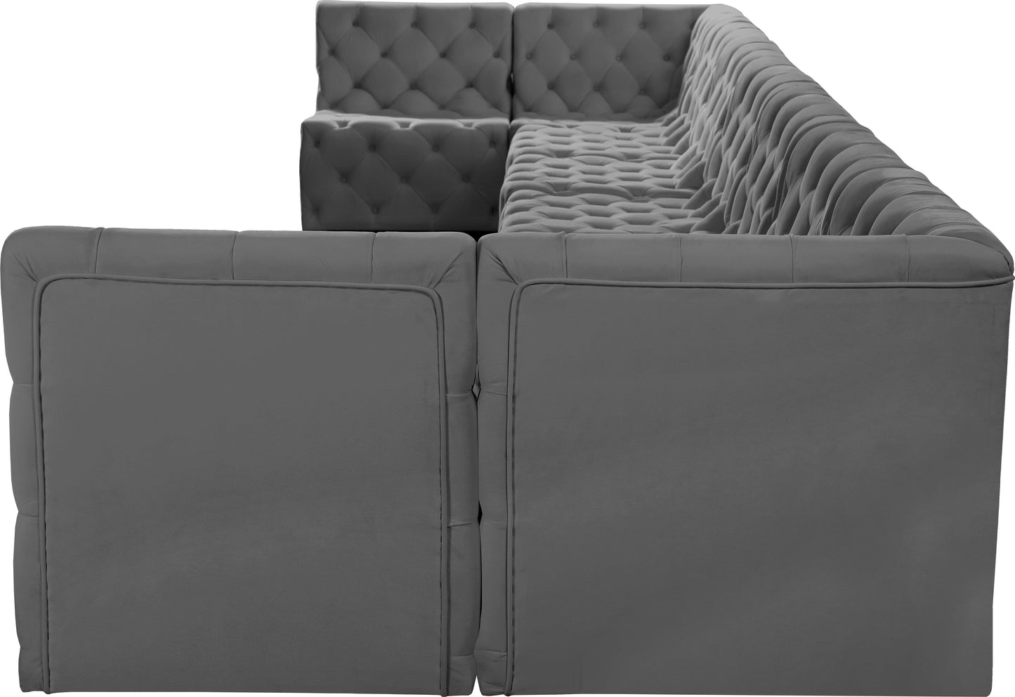 luna grey velvet modular sectional sec9a