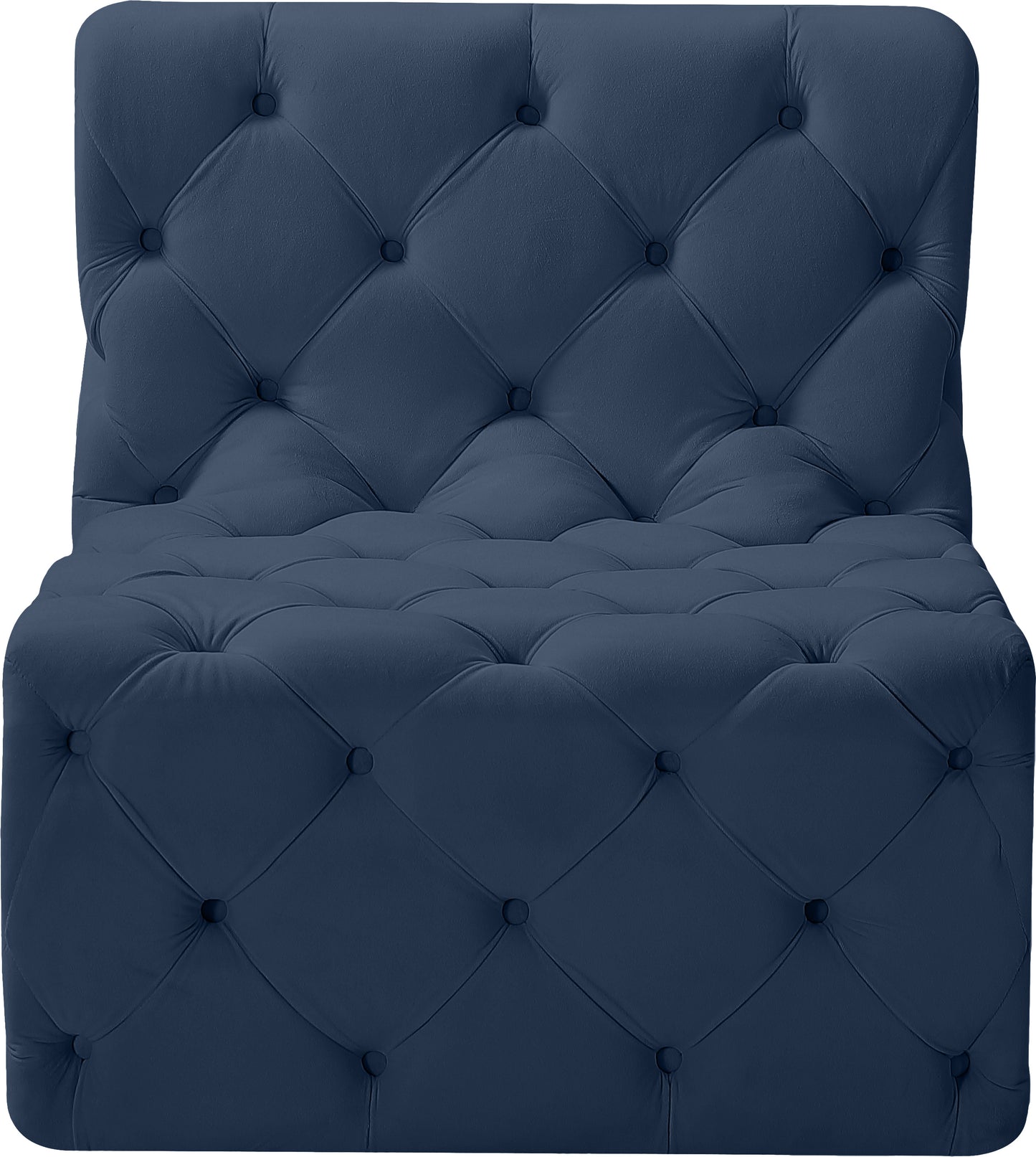 luna navy velvet armless chair armless