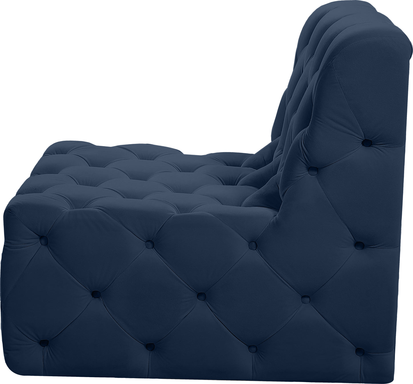 luna navy velvet armless chair armless