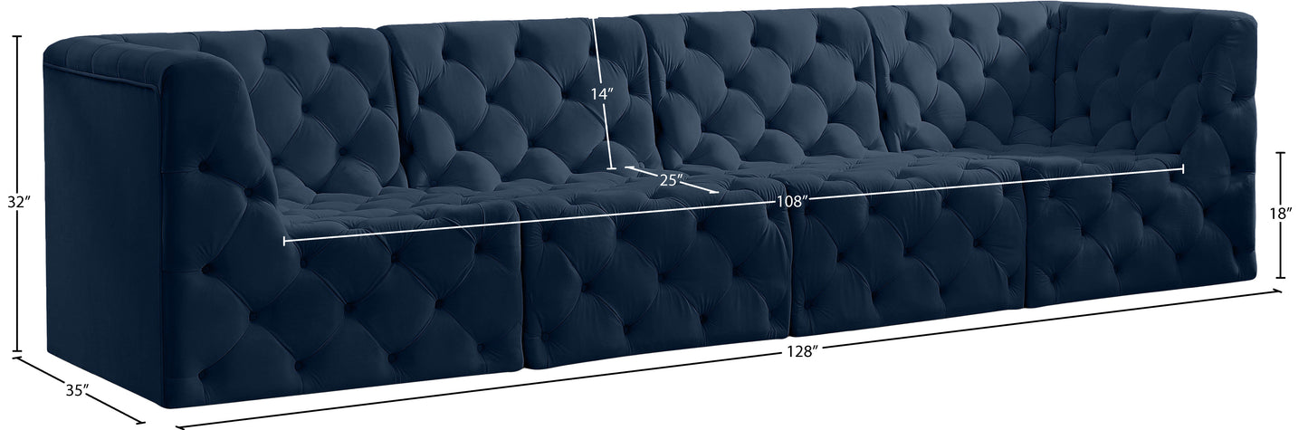 luna navy velvet modular sofa s128