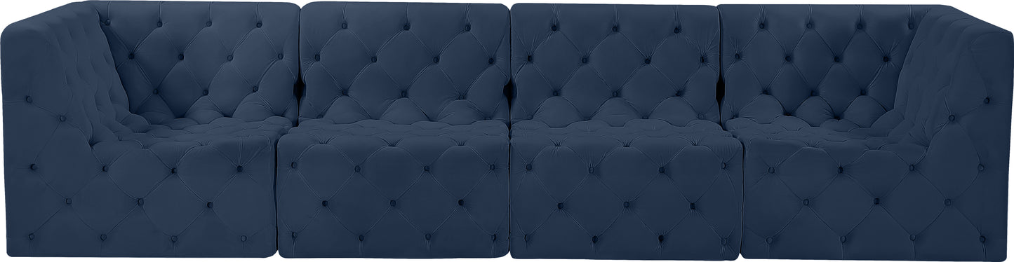 luna navy velvet modular sofa s128