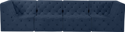 Luna Navy Velvet Modular Sofa S128