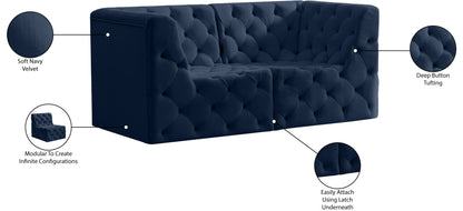 Luna Navy Velvet Modular Sofa S70