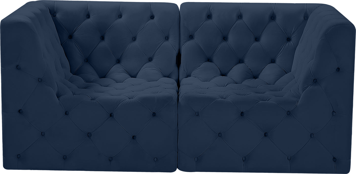 luna navy velvet modular sofa s70