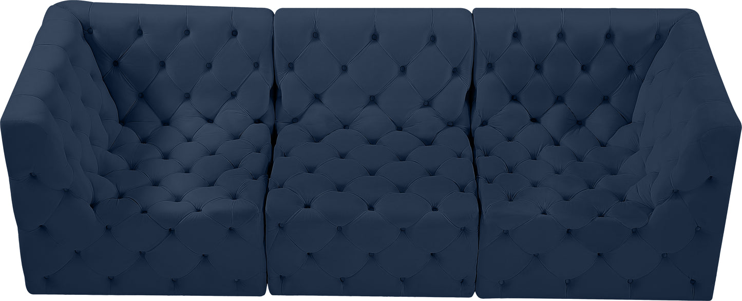 luna navy velvet modular sofa s99