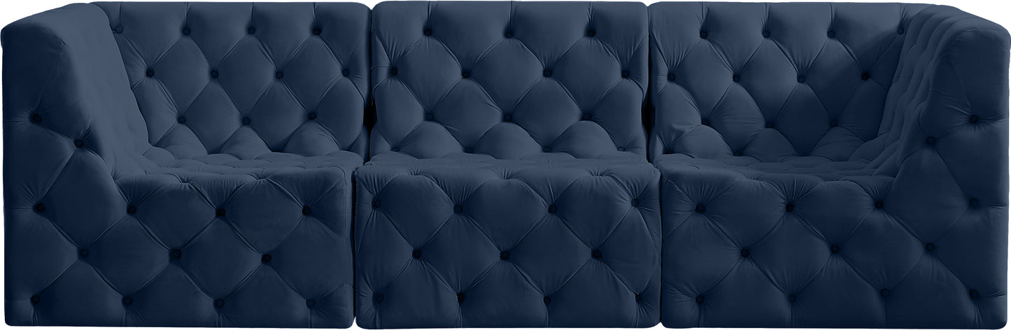 luna navy velvet modular sofa s99