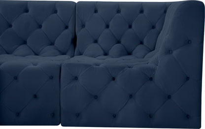 Luna Navy Velvet Modular Sectional Sec4A