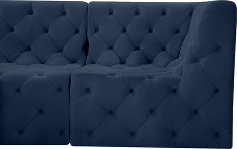 Luna Navy Velvet Modular Sectional Sec4A