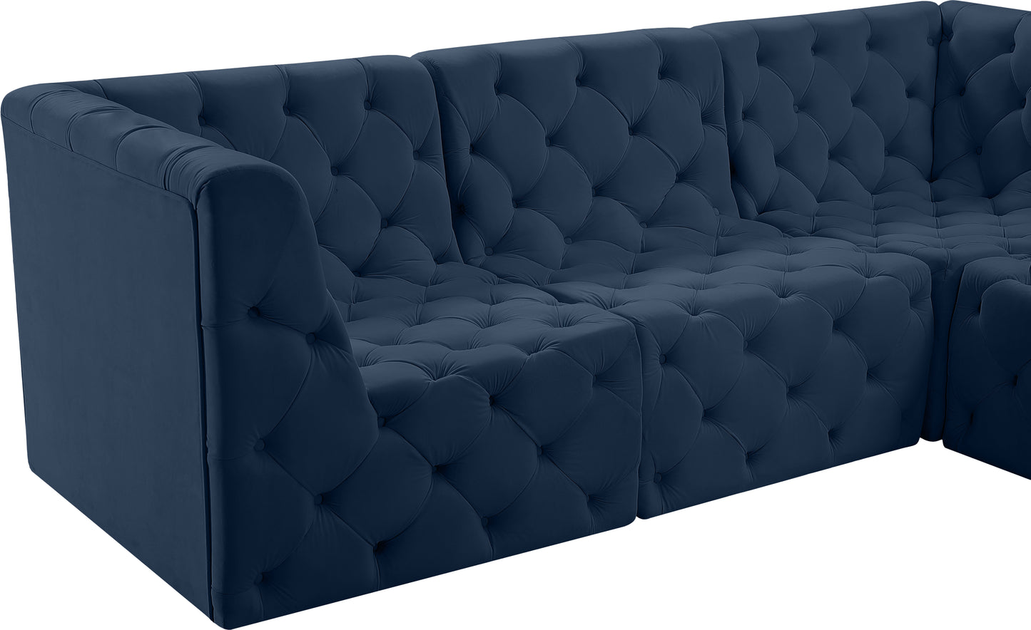 luna navy velvet modular sectional sec4a