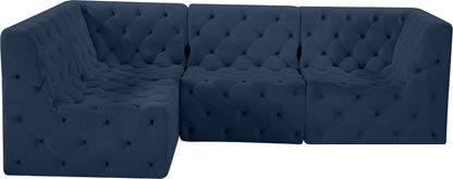 Luna Navy Velvet Modular Sectional Sec4A