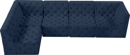 Luna Navy Velvet Modular Sectional Sec5A