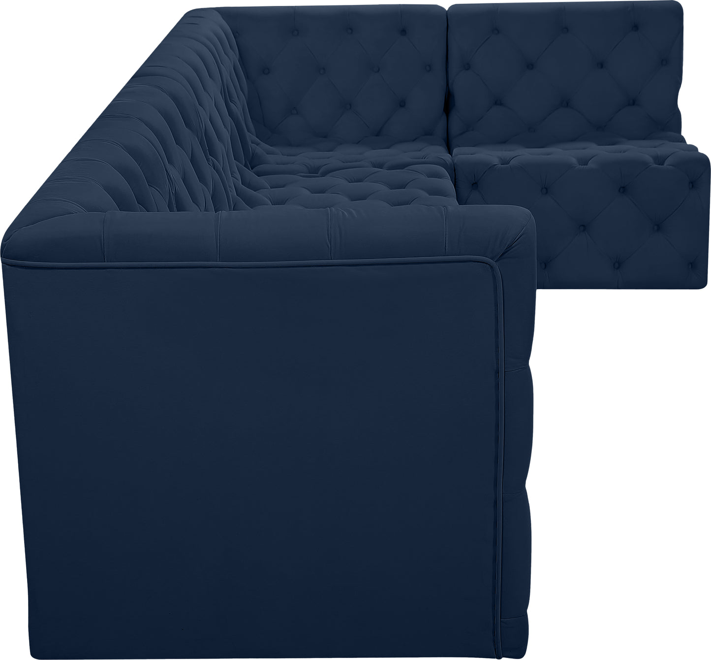 luna navy velvet modular sectional sec5a