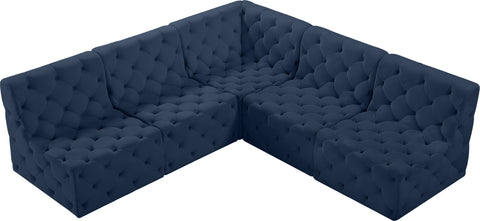 Luna Navy Velvet Modular Sectional Sec5B