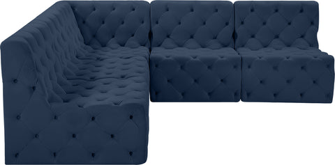 Luna Navy Velvet Modular Sectional Sec5B