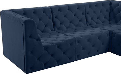 Luna Navy Velvet Modular Sectional Sec5B