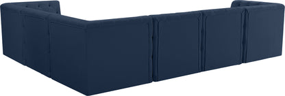 Luna Navy Velvet Modular Sectional Sec6A