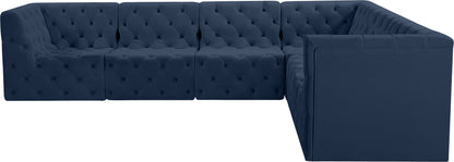 Luna Navy Velvet Modular Sectional Sec6A