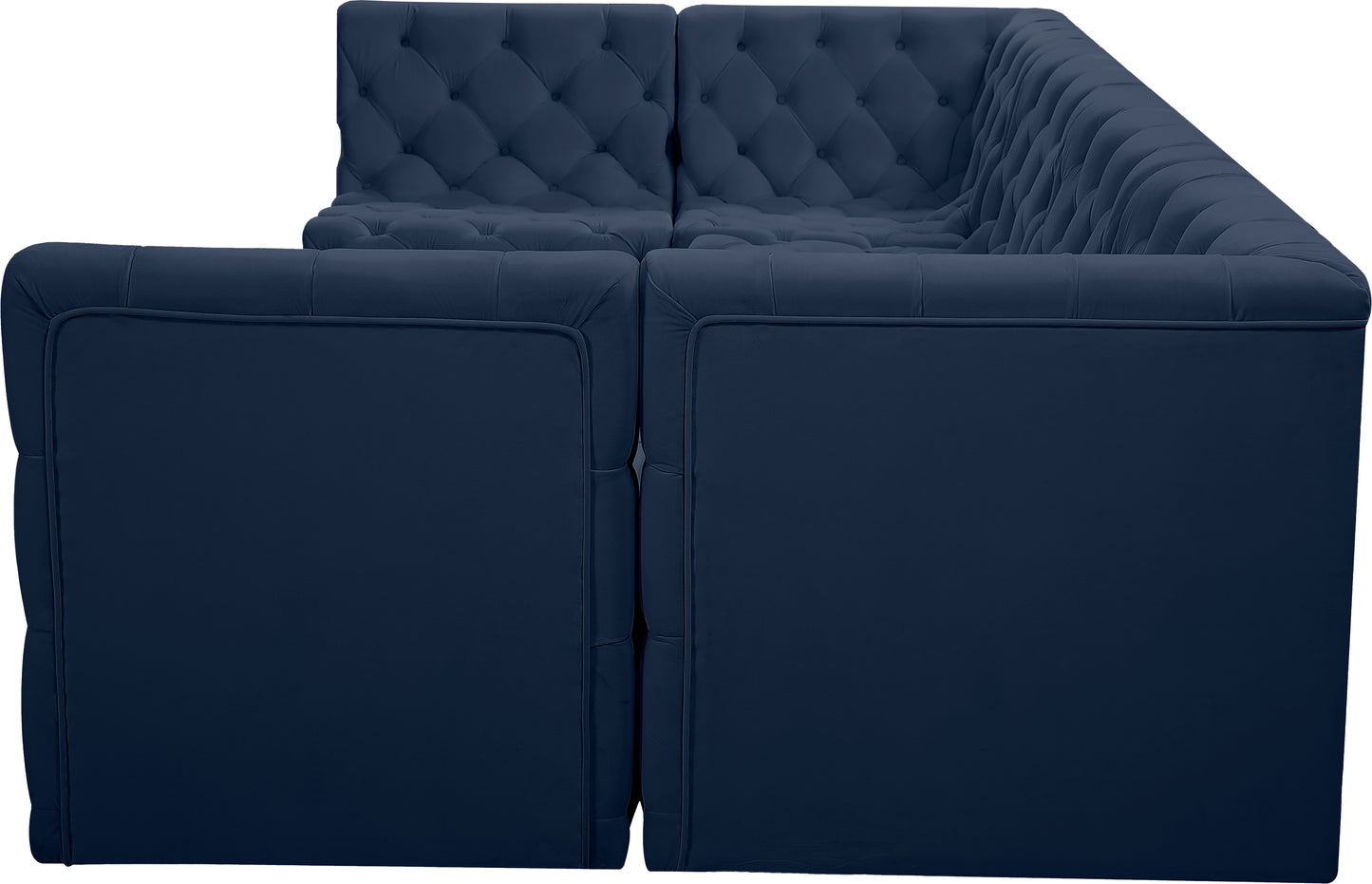 luna navy velvet modular sectional sec6b