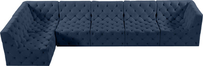 Luna Navy Velvet Modular Sectional Sec6C