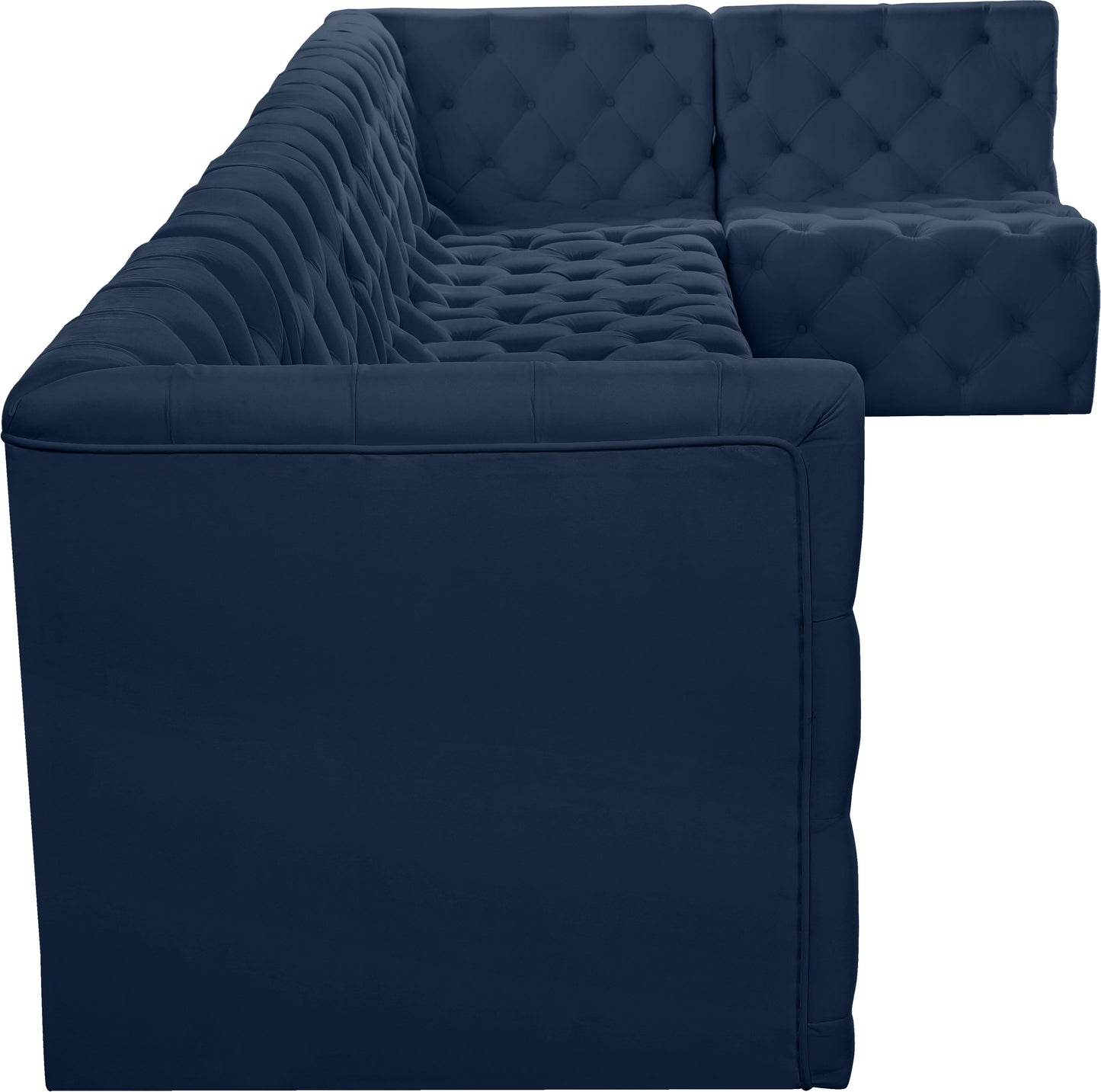 luna navy velvet modular sectional sec6c