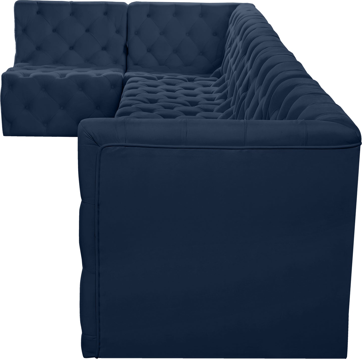 luna navy velvet modular sectional sec6c