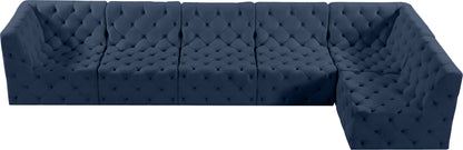 Luna Navy Velvet Modular Sectional Sec6C