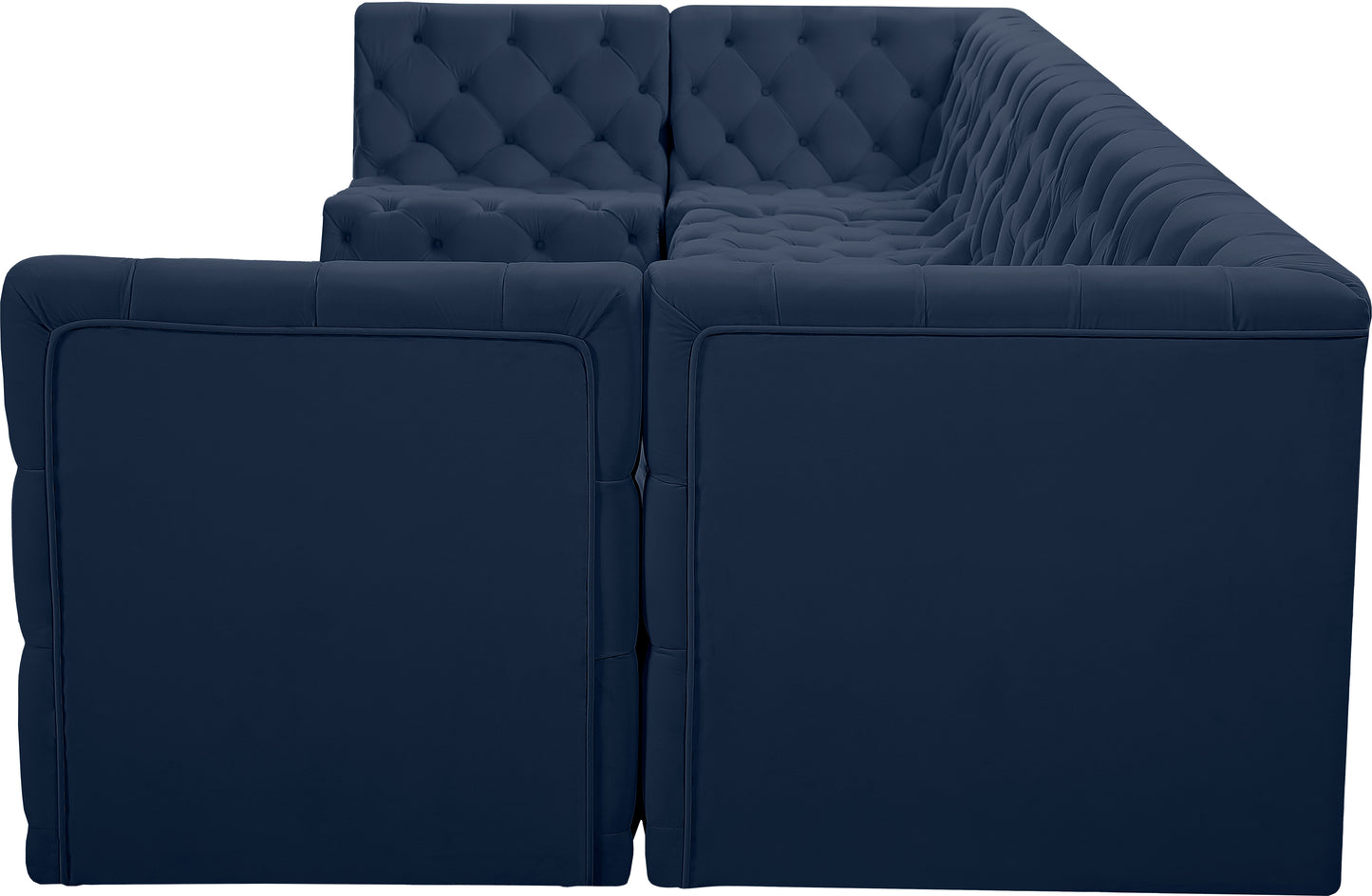 luna navy velvet modular sectional sec7a