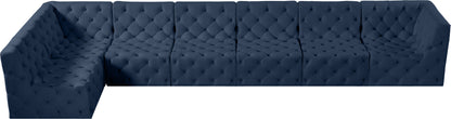 Luna Navy Velvet Modular Sectional Sec7B