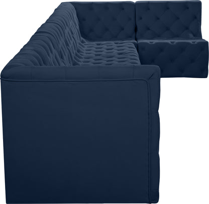 Luna Navy Velvet Modular Sectional Sec7B