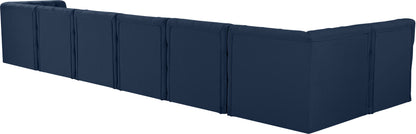 Luna Navy Velvet Modular Sectional Sec7B