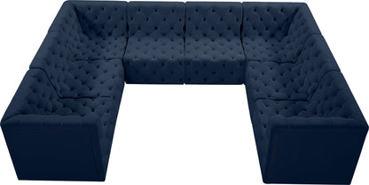 Luna Navy Velvet Modular Sectional Sec8A