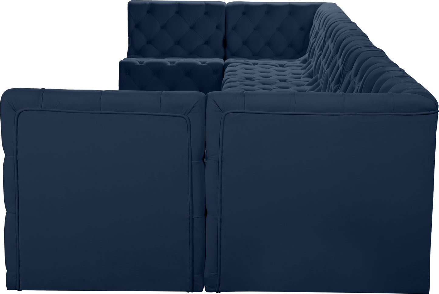 luna navy velvet modular sectional sec8b