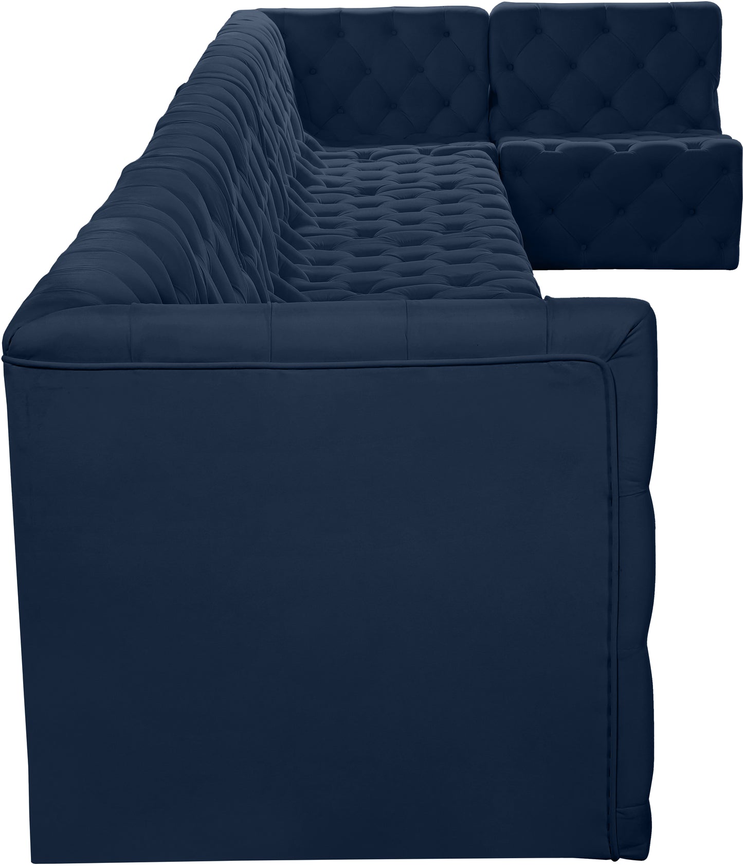 luna navy velvet modular sectional sec8c