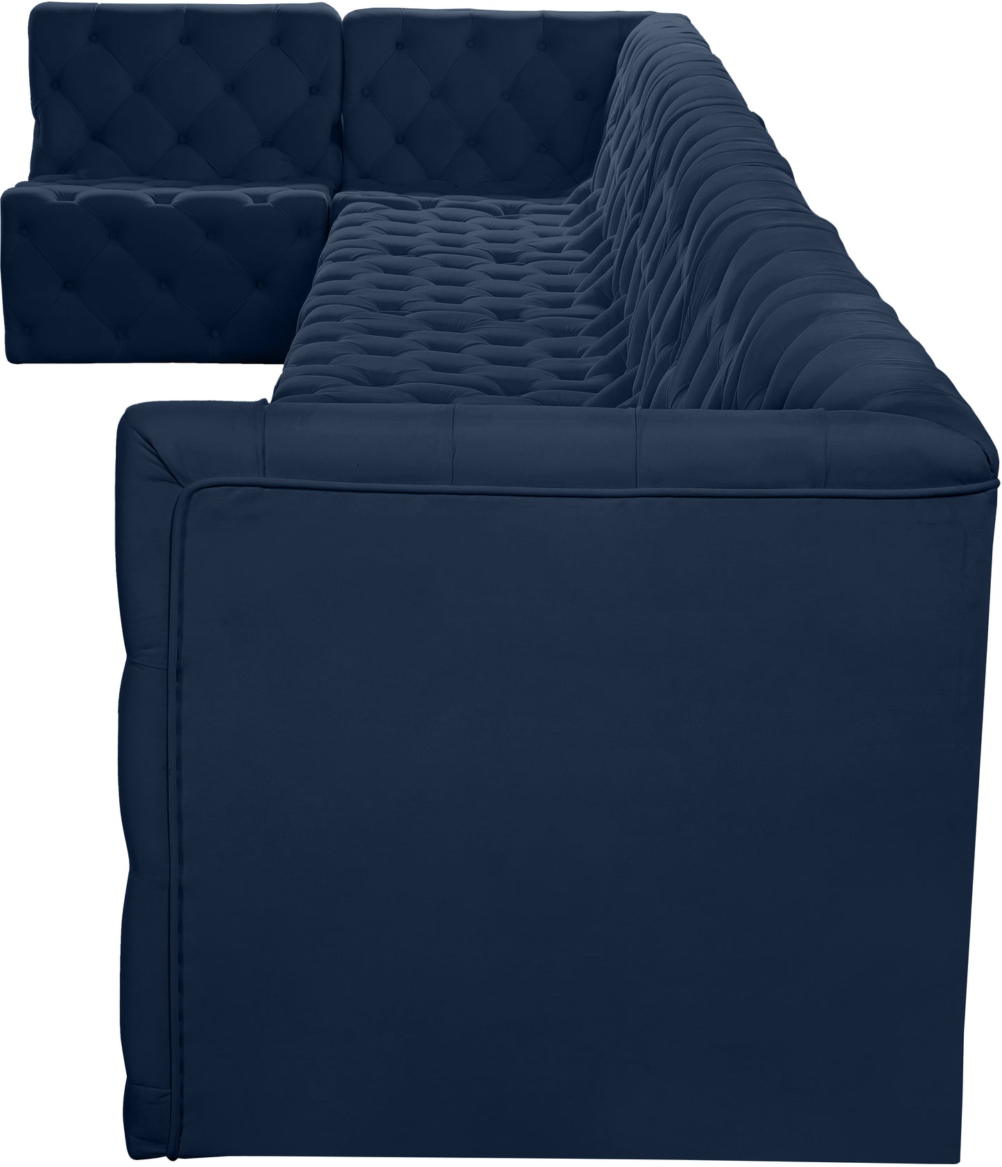 luna navy velvet modular sectional sec8c